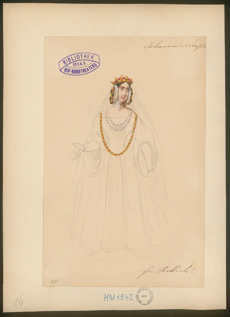 Johanna von Neapel, Titel der Serie: Figurinen des k.k. Hof-Burgtheaters