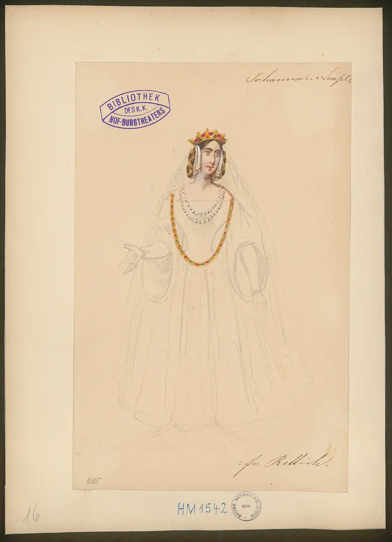 Johanna von Neapel, Titel der Serie: Figurinen des k.k. Hof-Burgtheaters