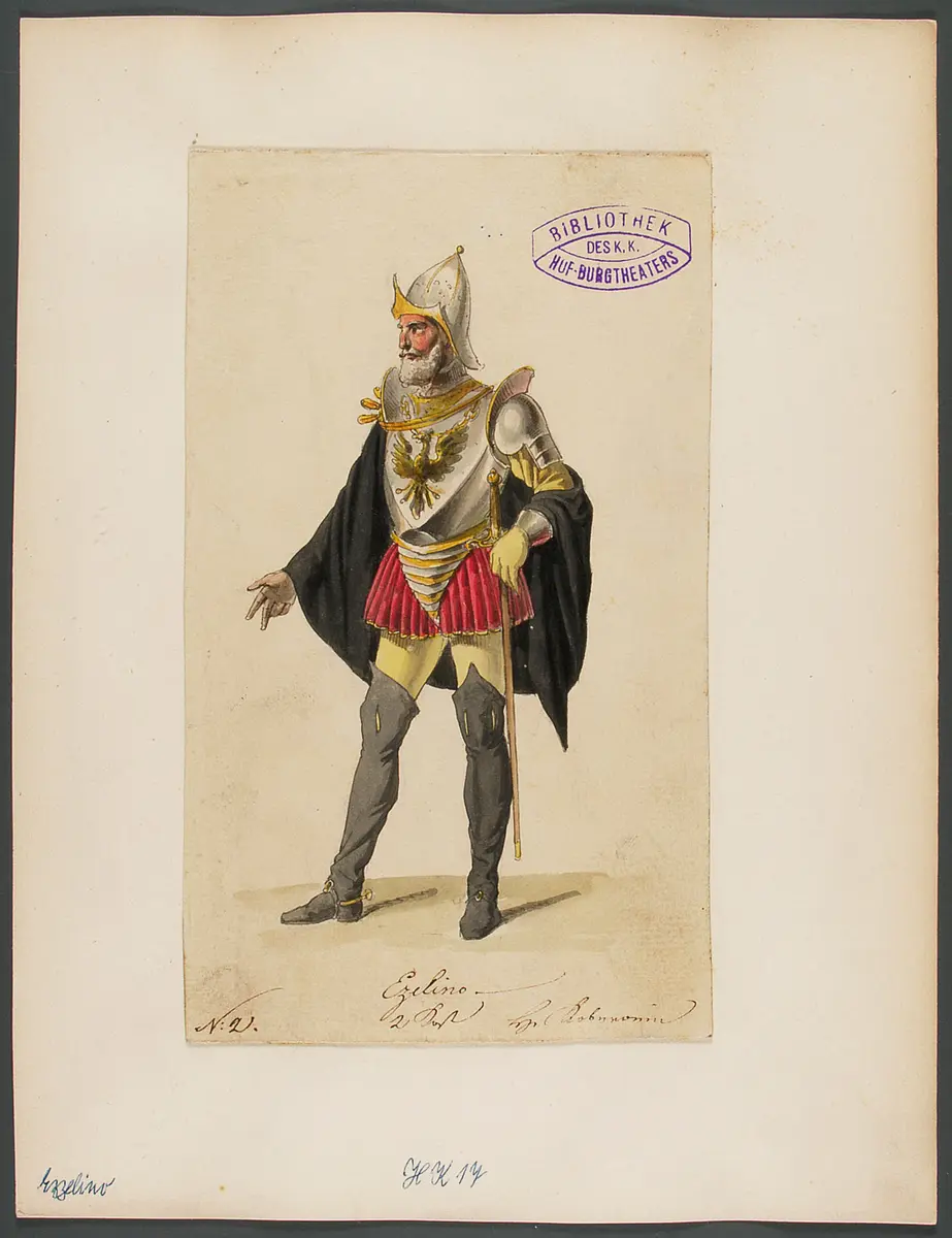 Ezzelino, Tyrann von Padua, Originaltitel: Ezzelino, Tyran til Padua, Titel der Serie: Figurinen des k.k. Hof-Burgtheaters