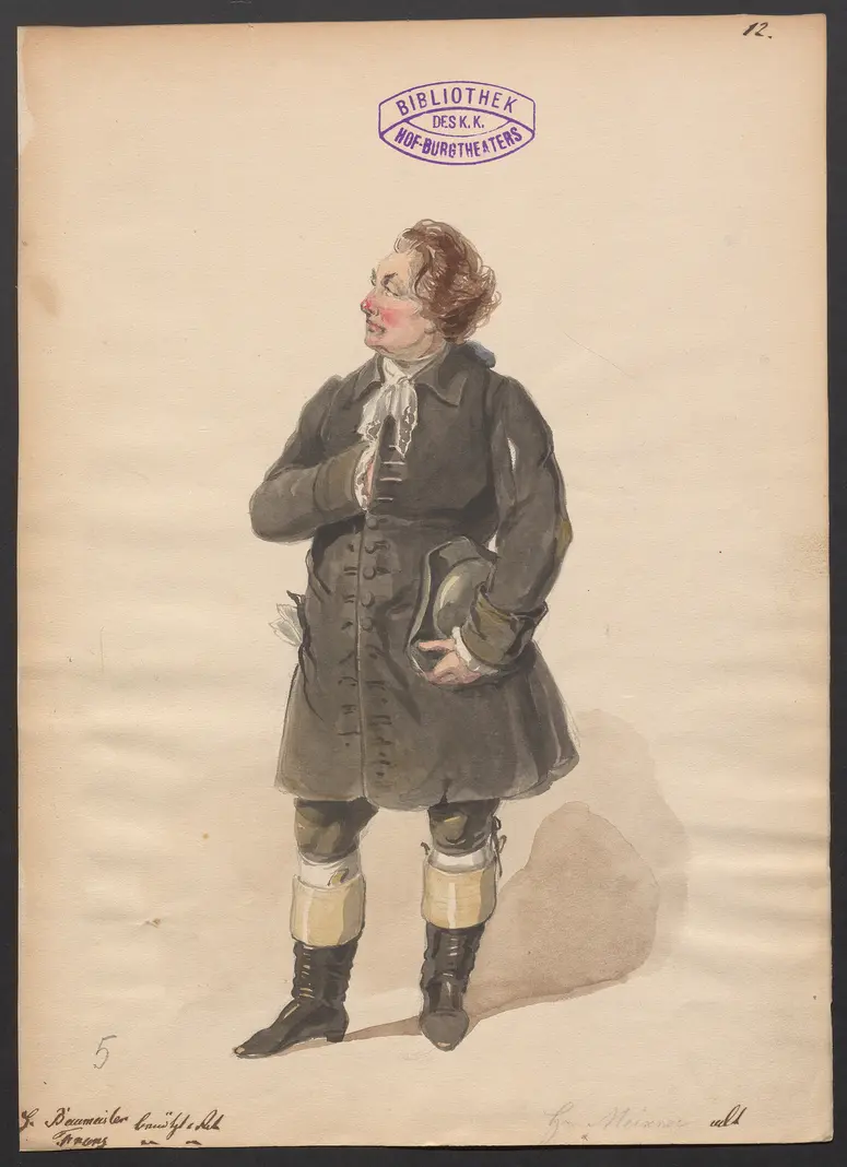 Der Statthalter von Bengalen, Titel der Serie: Figurinen des k.k. Hof-Burgtheaters
