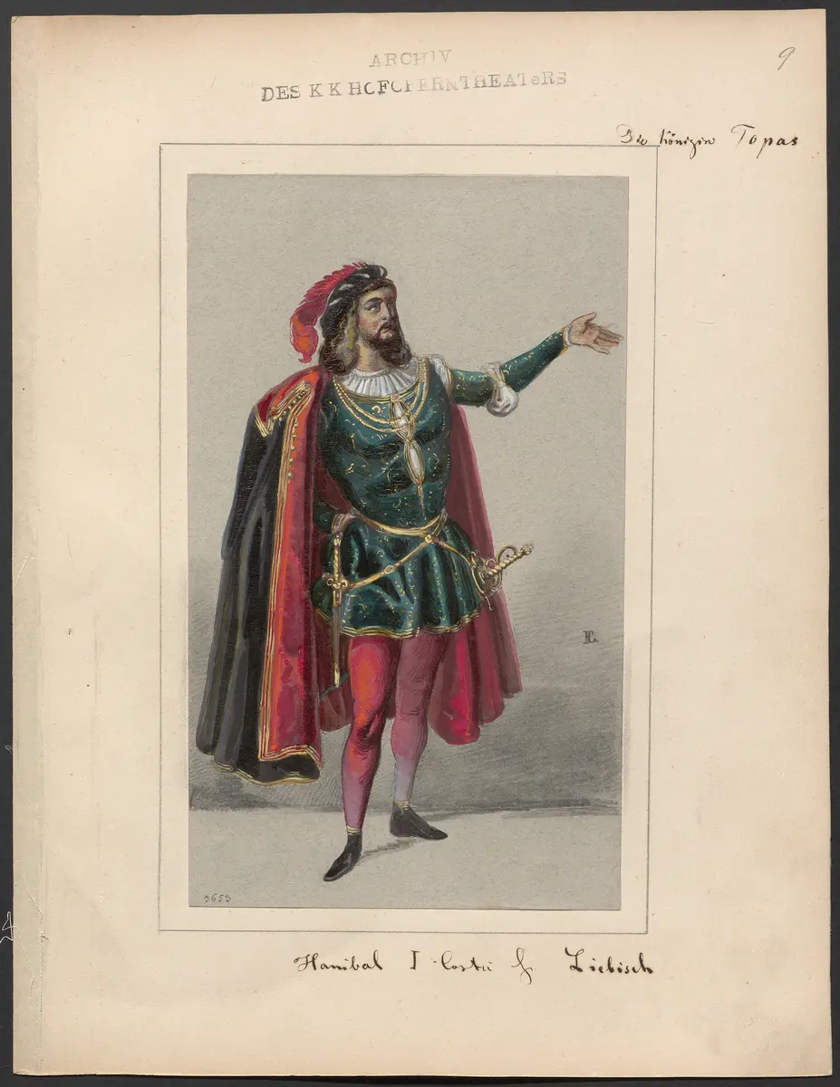 Königin Topas, Originaltitel: La reine Topaze, Titel der Serie: Figurinen des k.k. Hofoperntheaters