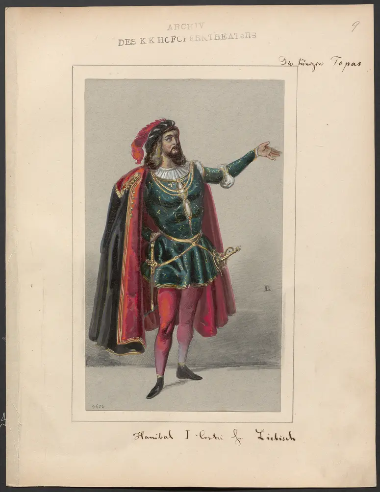 Königin Topas, Originaltitel: La reine Topaze, Titel der Serie: Figurinen des k.k. Hofoperntheaters