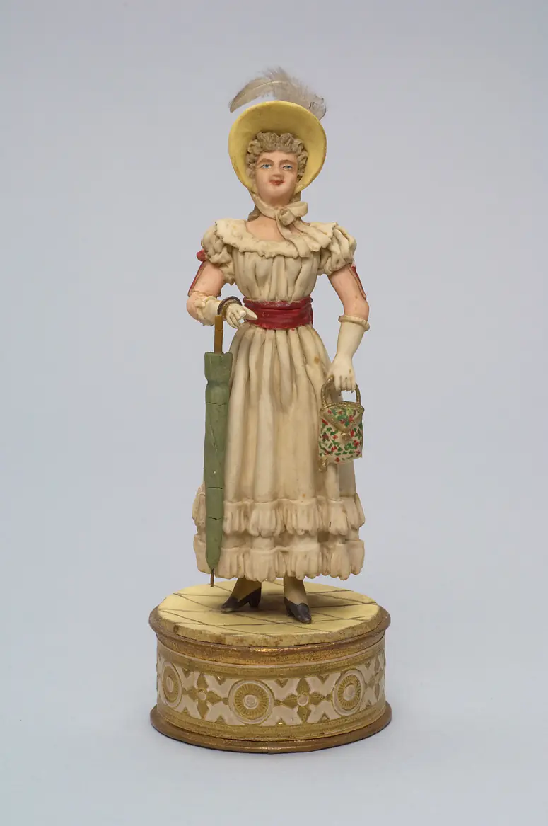Dame mit Schirm - Tragantfigur