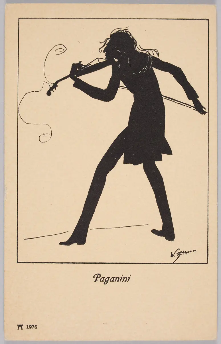 Niccolo Paganini, Titel der Serie: Tonkünstler-Silhouetten von W. Bithorn