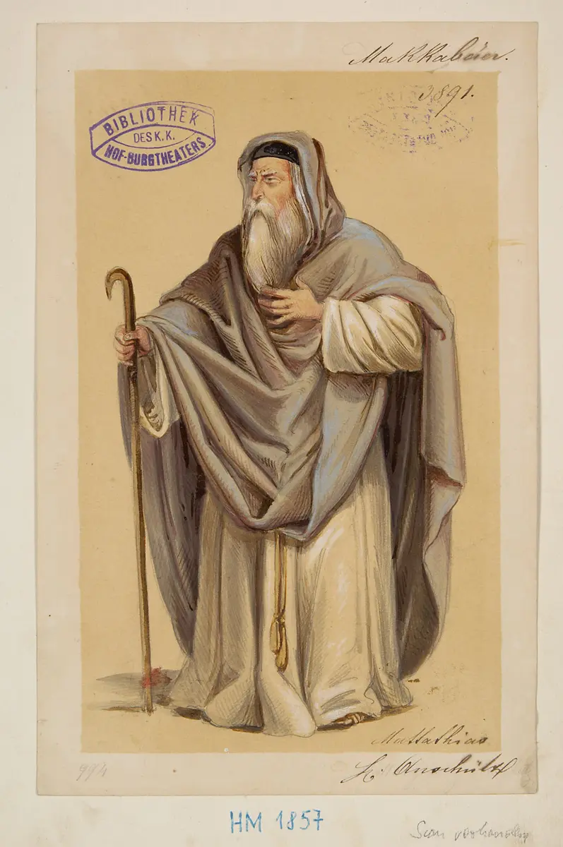 Die Makkabäer, Titel der Serie: Figurinen des k.k. Hof-Burgtheaters