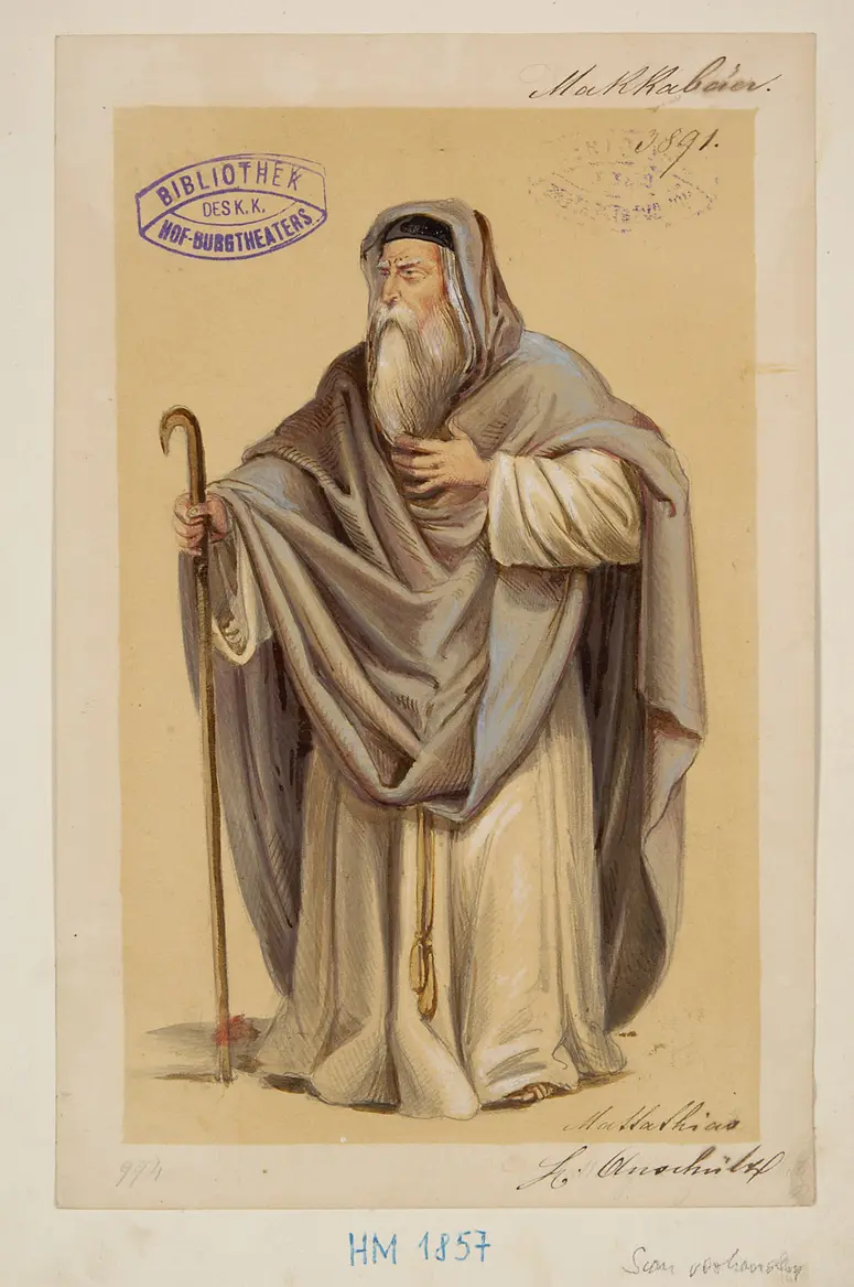 Die Makkabäer, Titel der Serie: Figurinen des k.k. Hof-Burgtheaters