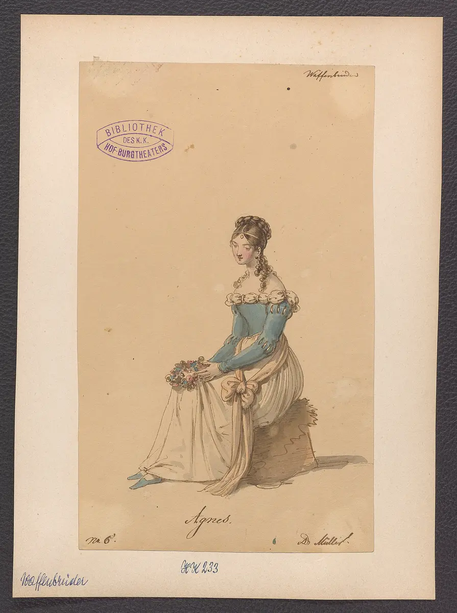 Die Waffenbrüder, Alternativtitel: Die Familie Schroffenstein, Titel der Serie: Figurinen des k.k. Hof-Burgtheaters