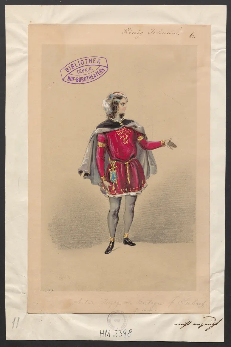 König Johann, Originaltitel: King John, Titel der Serie: Figurinen des k.k. Hof-Burgtheaters
