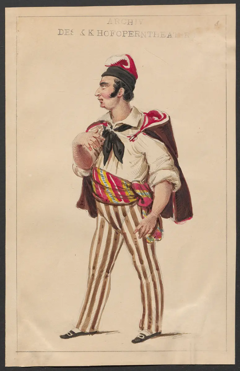 Il marito e l'amante, Titel der Serie: Figurinen des k.k. Hofoperntheaters