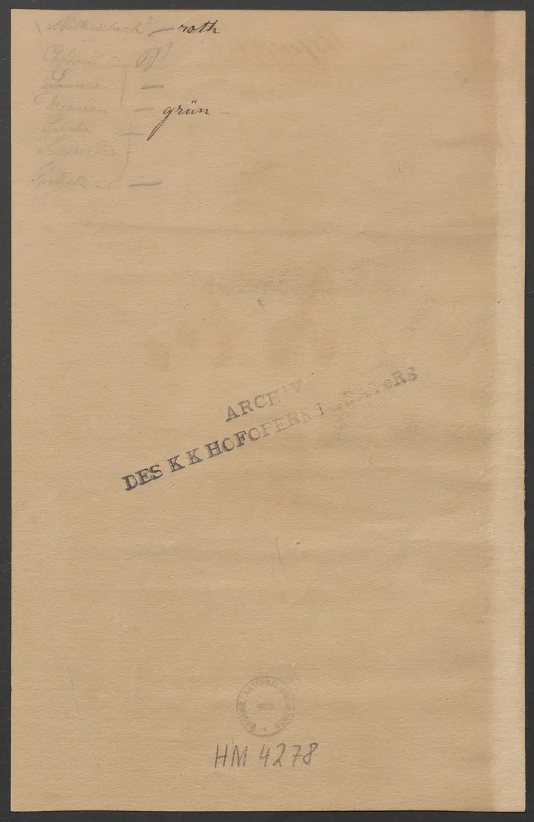 Die Nymphe, Titel der Serie: Figurinen des k.k. Hofoperntheaters