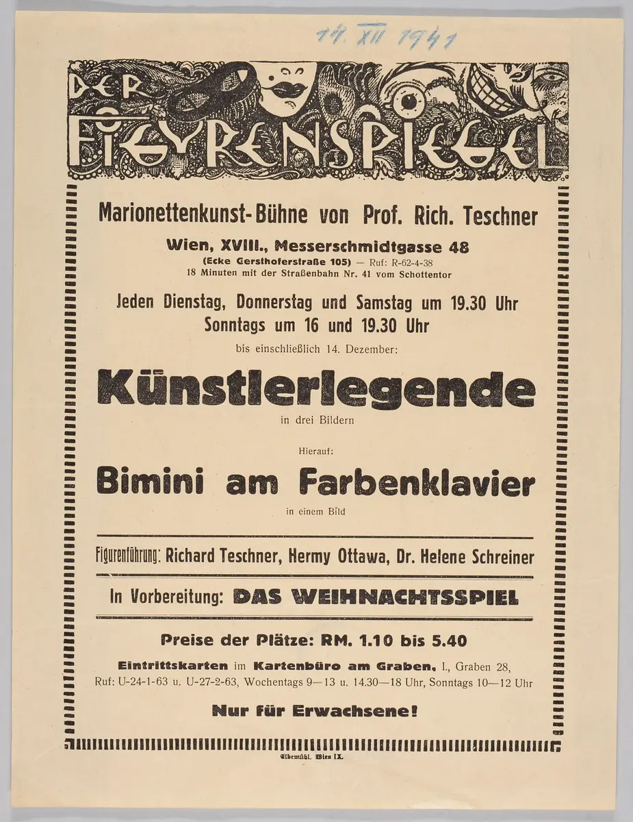 Der Figurenspiegel, Verweis auf Stücktitel: Künstlerlegende, Verweis auf Stücktitel: Das Farbenklavier