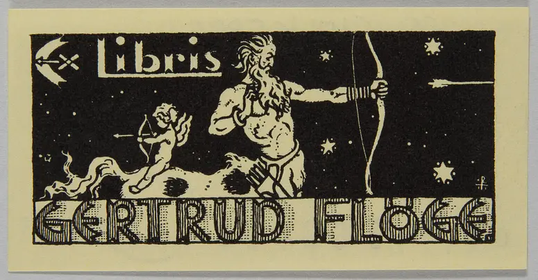Exlibris Trude Flöge, Titel in Vorlageform: Exlbris Gertrud Flöge