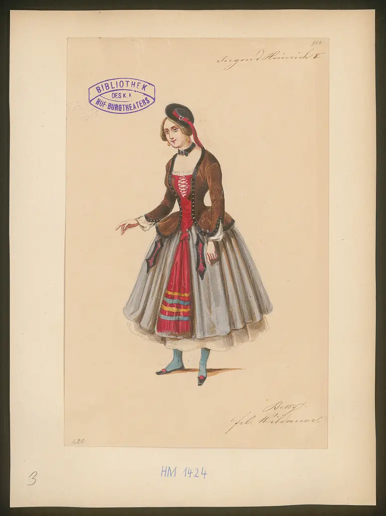 Die Jugend Heinrichs des Fünften, Originaltitel: La jeunesse d'Henri V, Titel der Serie: Figurinen des k.k. Hof-Burgtheaters