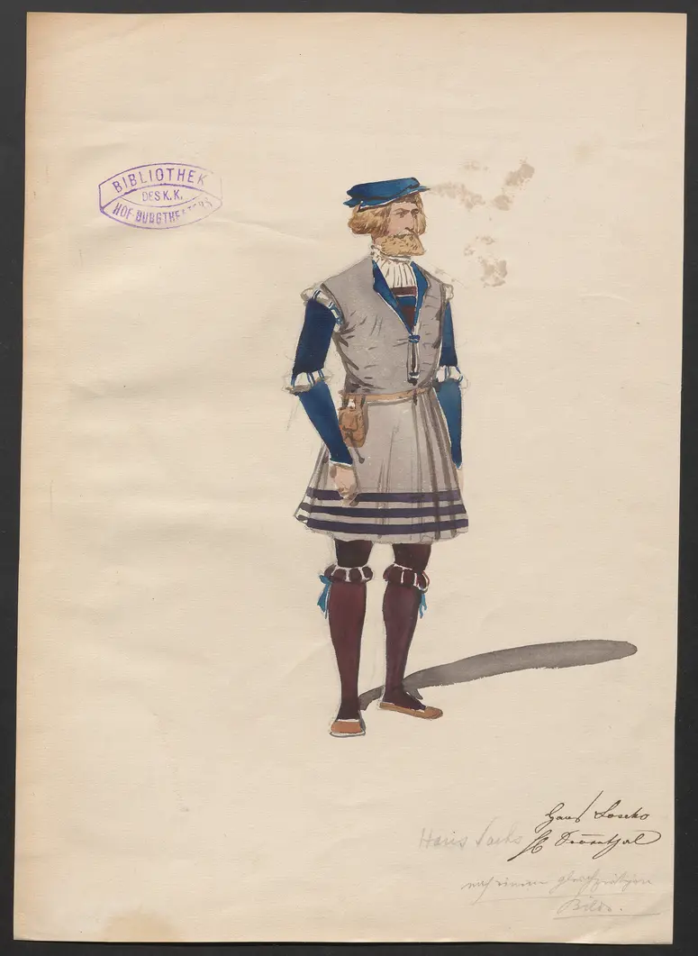 Hans Sachs, Titel der Serie: Figurinen des k.k. Hof-Burgtheaters