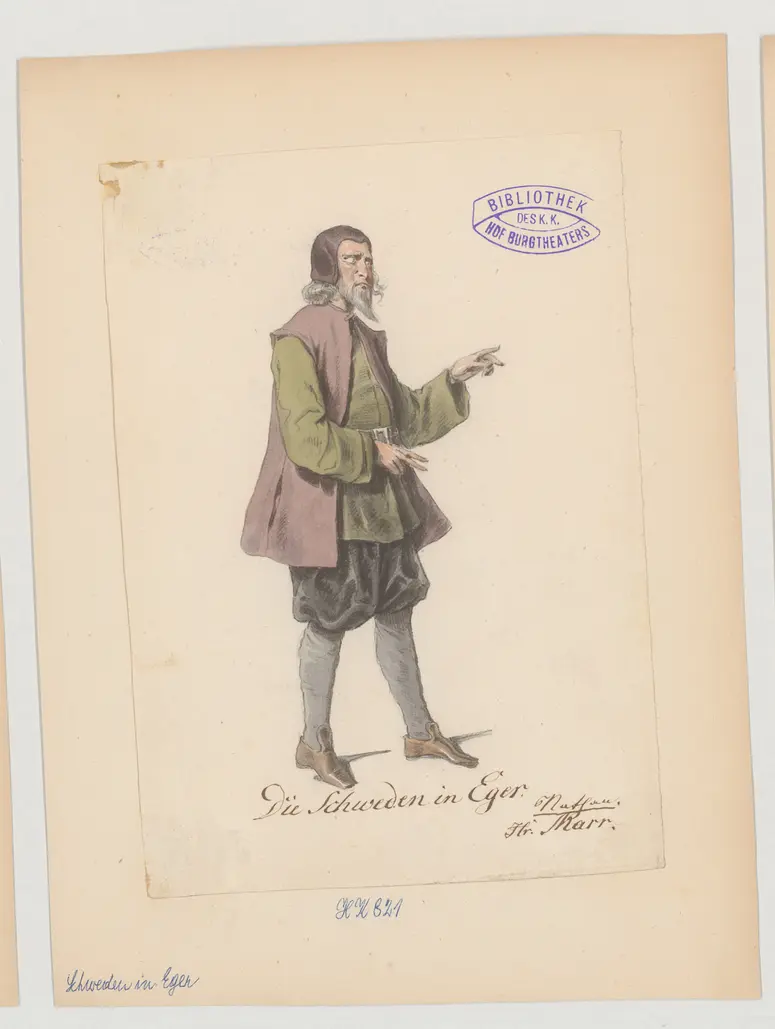 Die Schweden in Eger, Titel der Serie: Figurinen des k.k. Hof-Burgtheaters