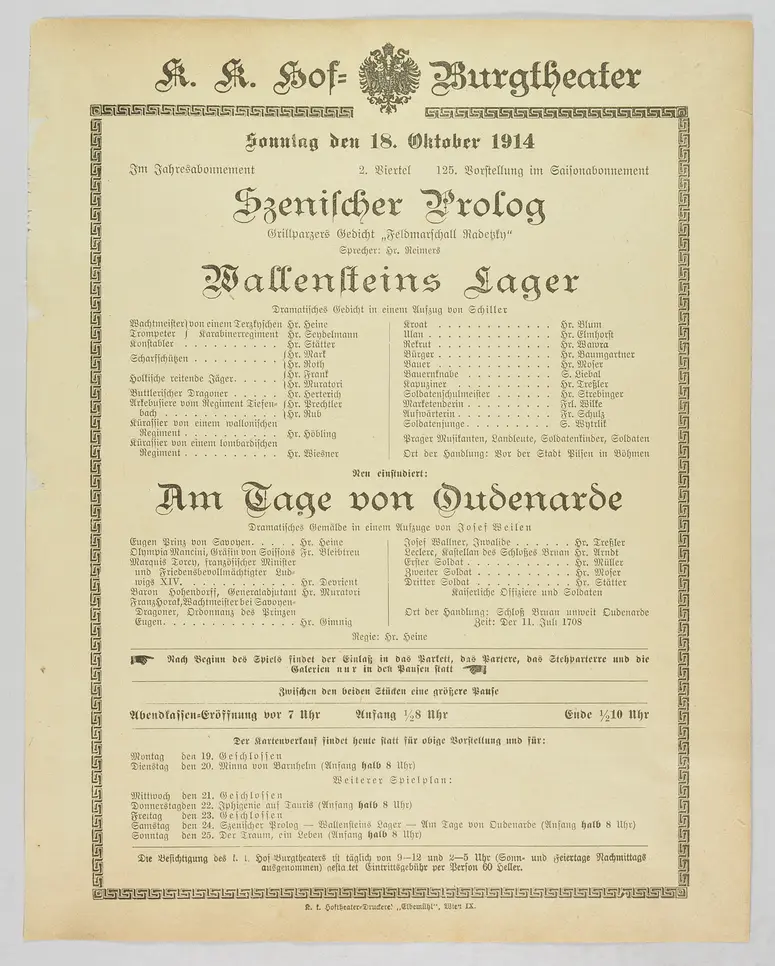 Am Tag von Oudenarade, Wallensteins Lager