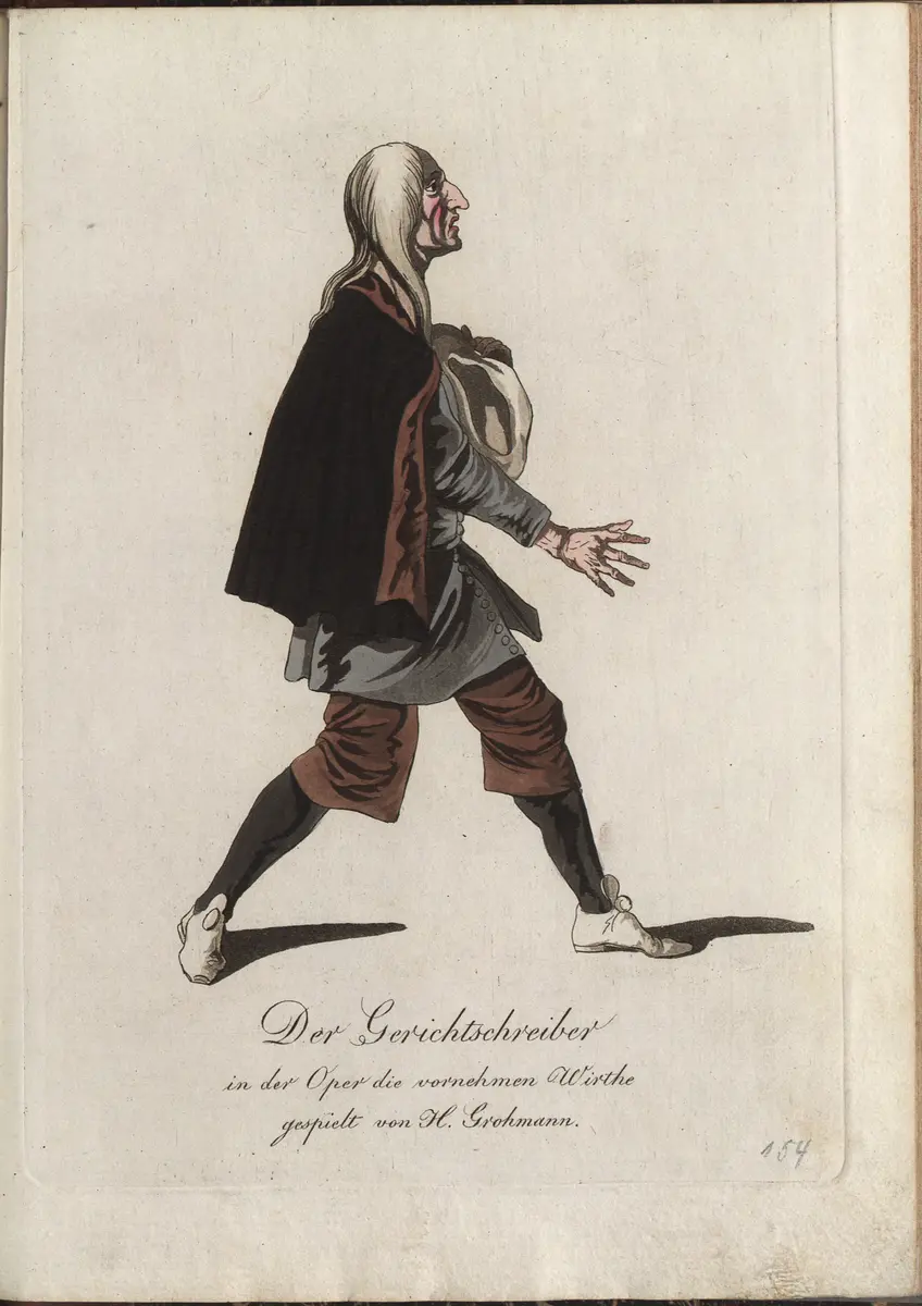 Die vornehmen Wirte, Titel in Vorlageform: Die vornehmen Wirthe, Titel der Serie: Auswahl schöner Costumes für Theater- und Ball-Anzüge