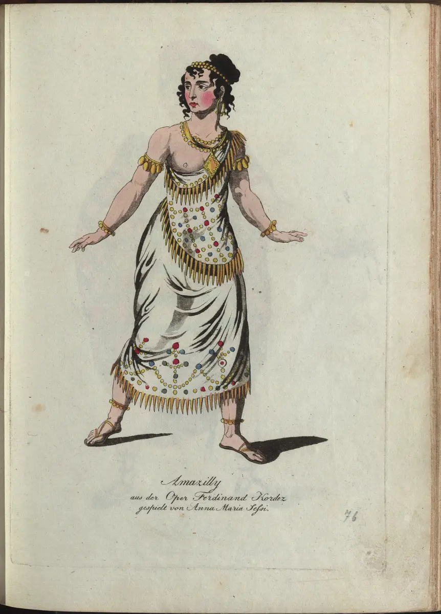 Ferdinand Cortez, oder Die Eroberung von Mexiko, Titel in Vorlageform: Ferdinand Kordez, Titel der Serie: Auswahl schöner Costumes für Theater- und Ball-Anzüge