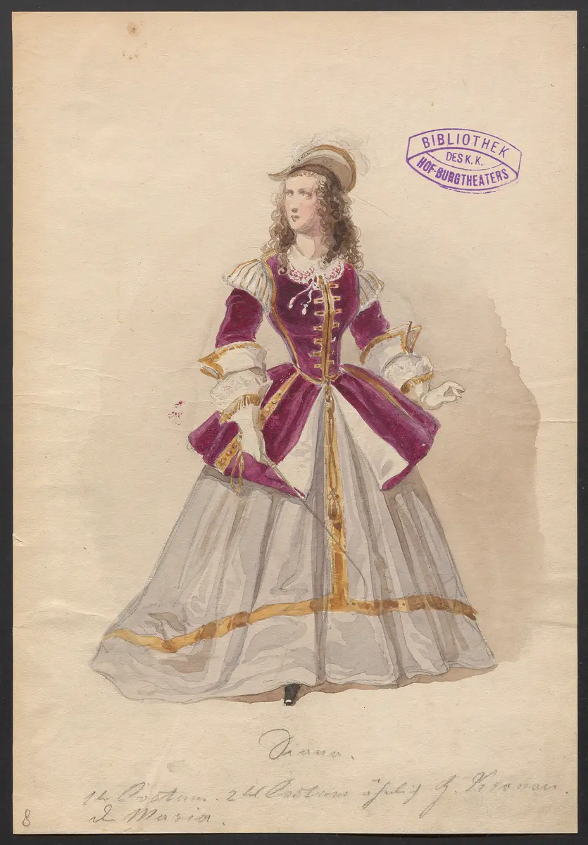 Wilhelm von Oranien in Whitehall, Titel der Serie: Figurinen des k.k. Hof-Burgtheaters