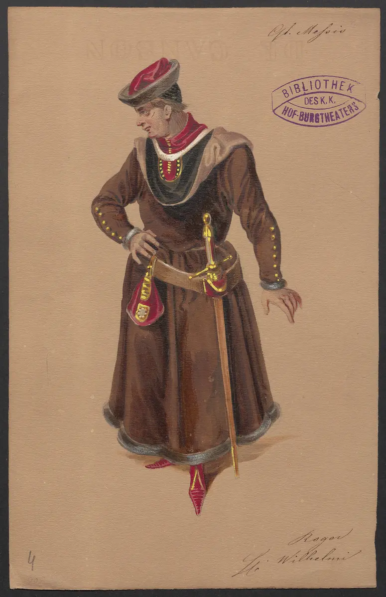 Quentin Messis, Titel der Serie: Figurinen des k.k. Hof-Burgtheaters