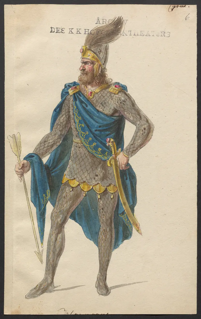 Cyrus und Astyages, Titel der Serie: Figurinen des k.k. Hofoperntheaters