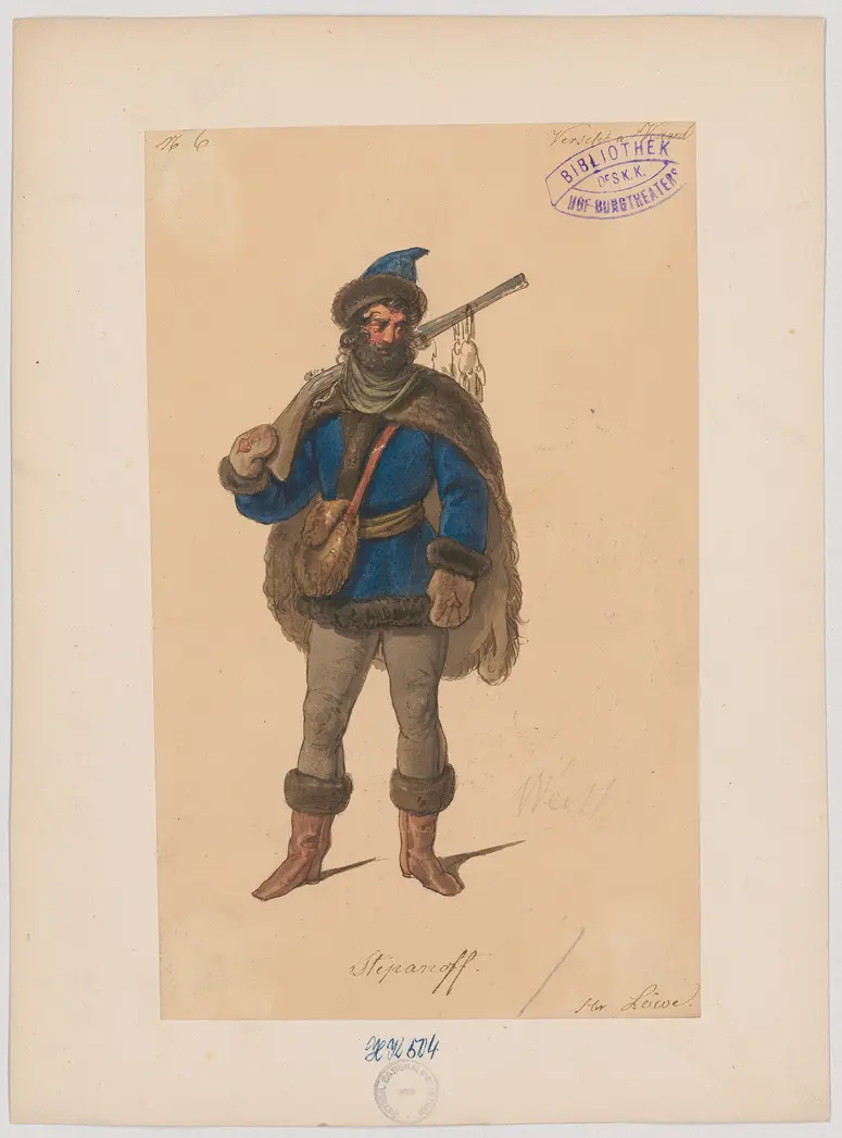 Graf Benjowsky, oder Die Verschwörung auf Kamtschatka, Titel der Serie: Figurinen des k.k. Hof-Burgtheaters