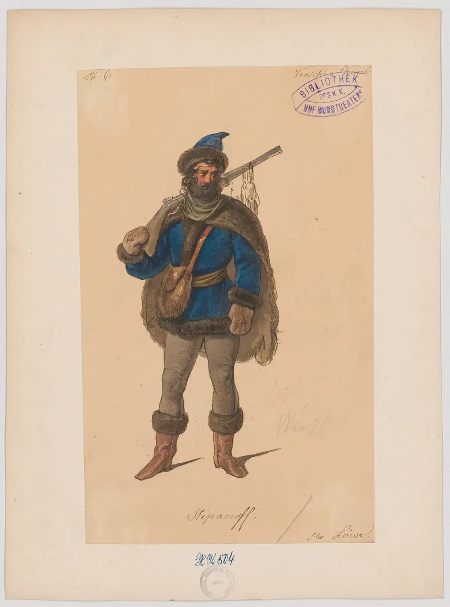 Graf Benjowsky, oder Die Verschwörung auf Kamtschatka, Titel der Serie: Figurinen des k.k. Hof-Burgtheaters