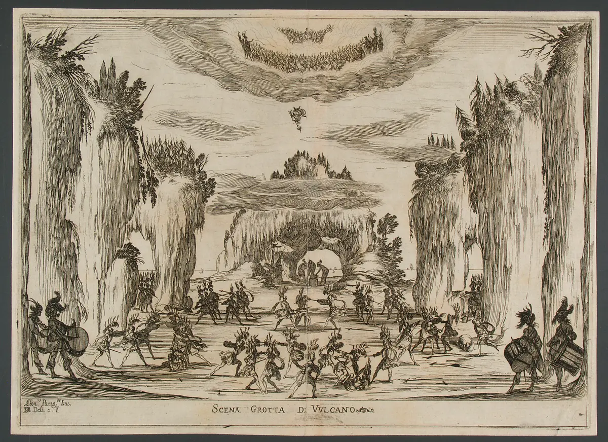 Le nozze degli dei, Titel in Vorlageform: Le nozze degli dei. Favola Dell Ab' Gio. Carlo Coppola Rappresentata in Musica in Firenze nelle reali nozze de serenis.mi Gran Duchi di Toschana Ferdinando II. e Vittoria Principessa d'Urbino
