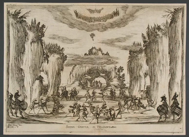 Le nozze degli dei, Titel in Vorlageform: Le nozze degli dei. Favola Dell Ab' Gio. Carlo Coppola Rappresentata in Musica in Firenze nelle reali nozze de serenis.mi Gran Duchi di Toschana Ferdinando II. e Vittoria Principessa d'Urbino