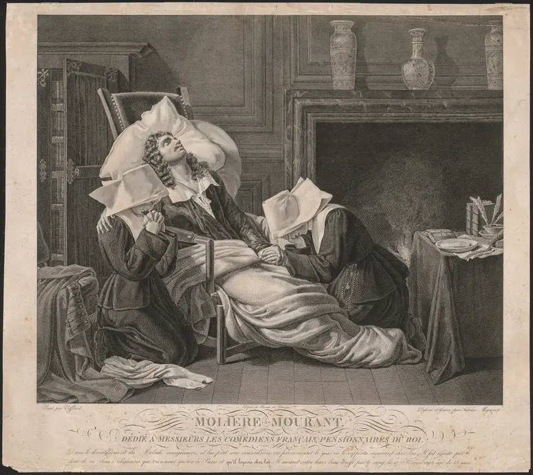 Molière, Titel in Vorlageform: Moliere mourant