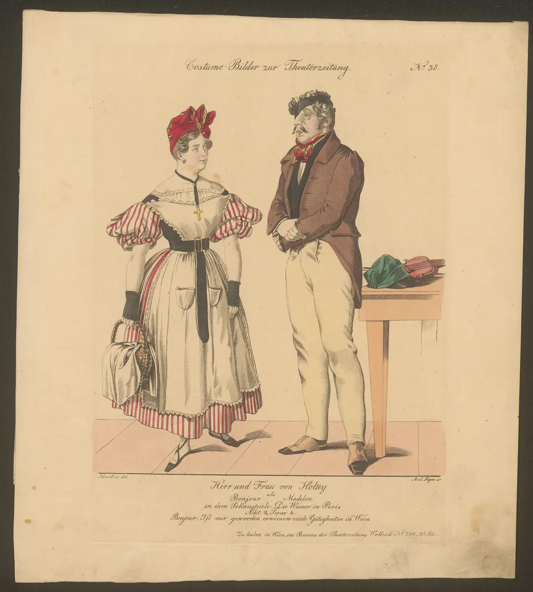 Die Wiener in Paris, Titel der Serie: Costume-Bild, Name der Zeitschrift: Wiener Theaterzeitung