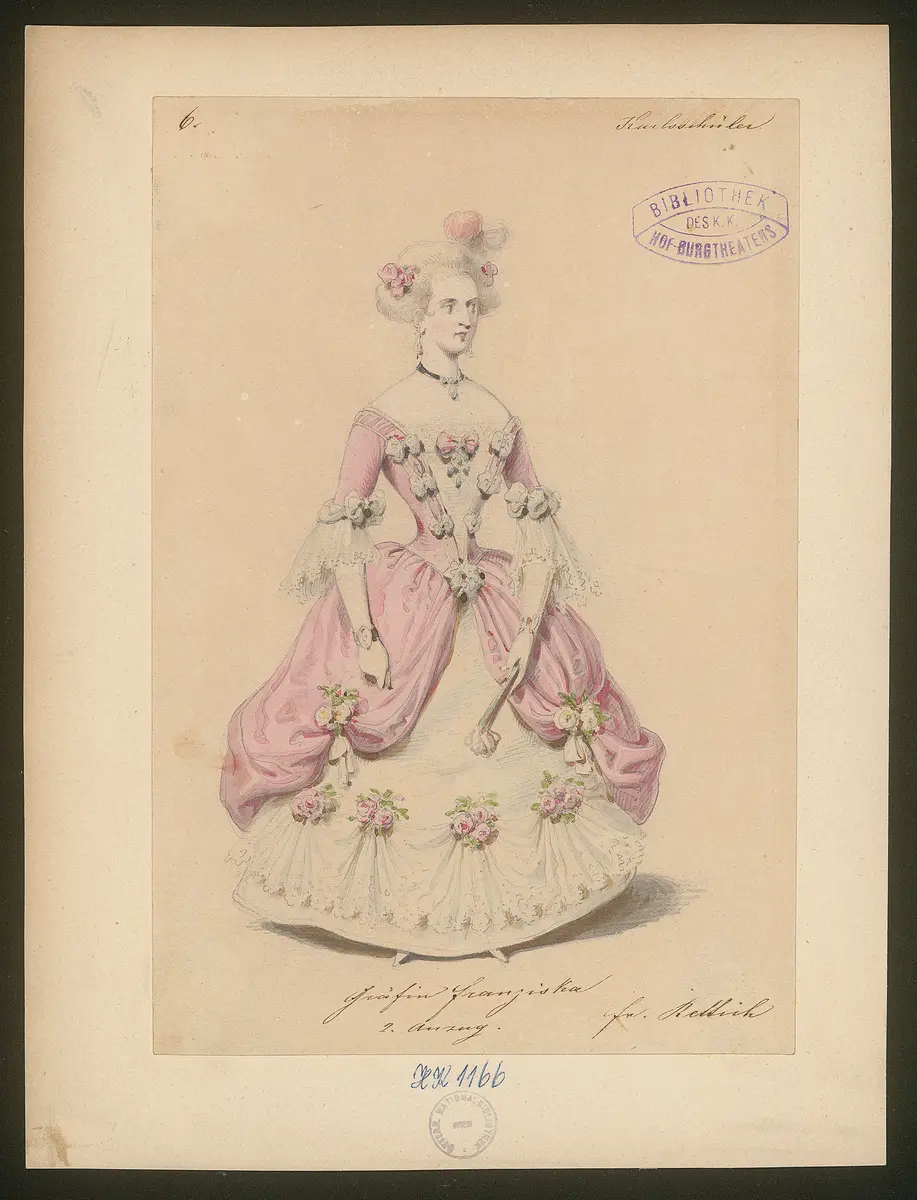 Die Karlsschüler, Titel der Serie: Figurinen des k.k. Hof-Burgtheaters