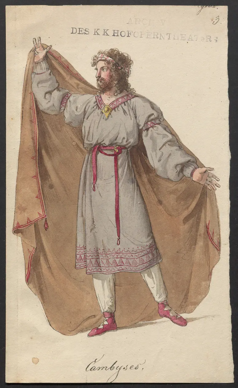 Cyrus und Astyages, Titel der Serie: Figurinen des k.k. Hofoperntheaters