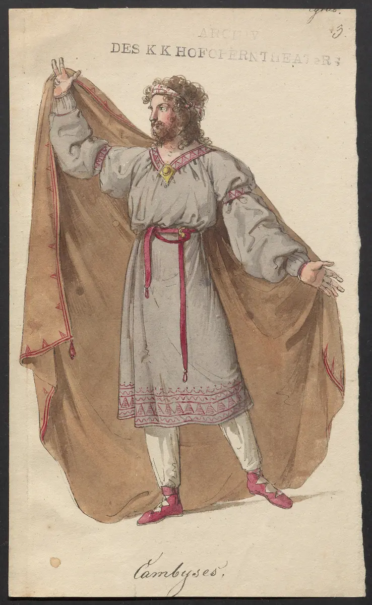 Cyrus und Astyages, Titel der Serie: Figurinen des k.k. Hofoperntheaters