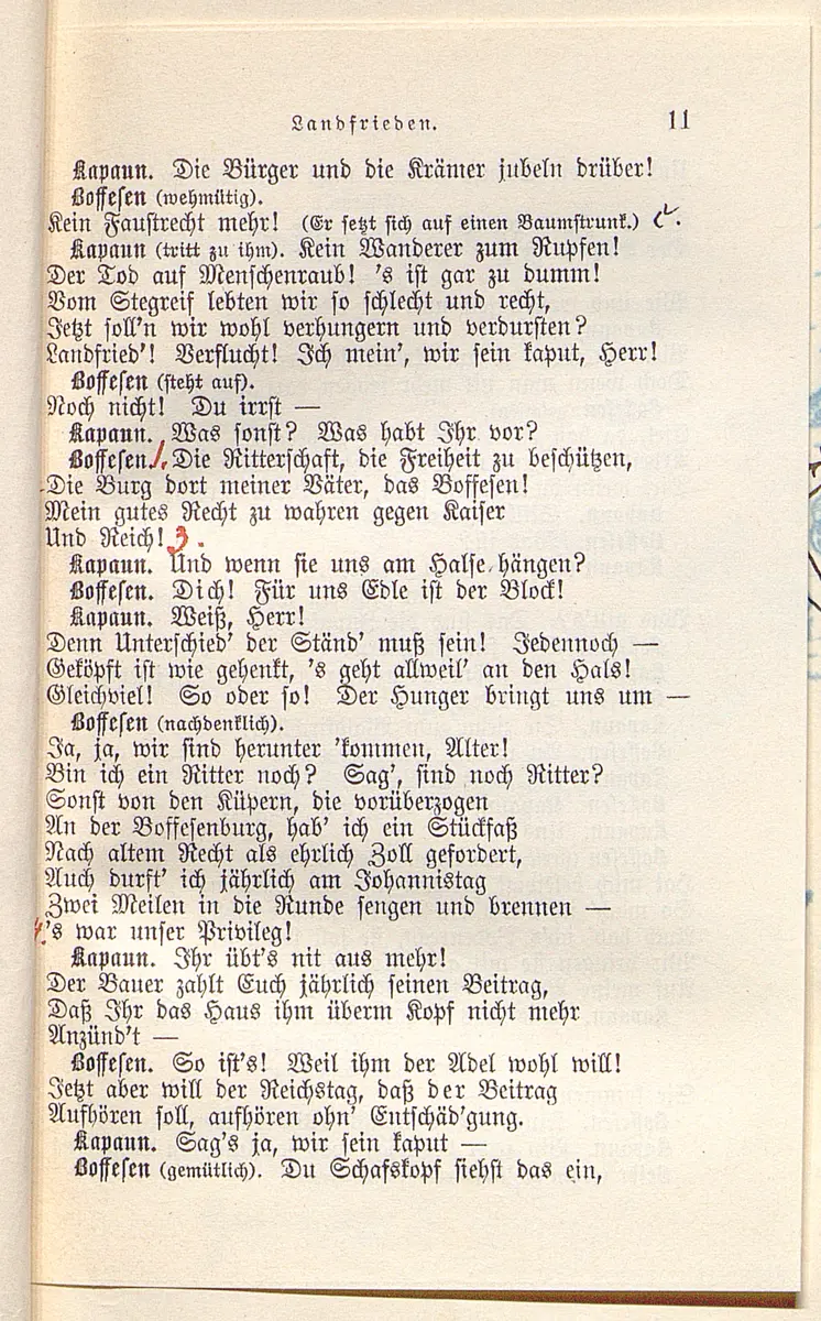 Landfrieden. Deutsche Komödie in drei Aufzügen