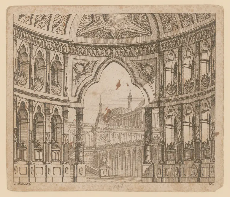 ohne Titel, Titel der Serie: Theaterdecorationen nach den Originalskitzen des k.k. Hoftheatermahlers Joseph Platzer radirt und verlegt von Norbert Bittner
