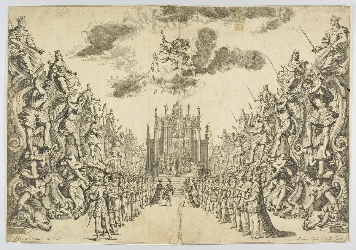 La monarchia latina trionfante, Titel in Vorlageform: La monarchia latina trionfante : festa musicale : in applauso del felicissimo natale del Sereniss. Gioseffo, arciduca d'Austria, figlio delle Augustiss. Maesta` di Leopoldo imperatore, et Eleonora, Maddalena, Teresa, imperatrice, nata prencipessa di Neoburgo : alle medesime M.M. consacrata, Alternativtitel: Die Sig-prangende Römische Monarchey