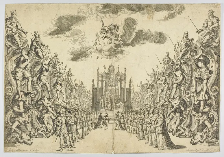 La monarchia latina trionfante, Titel in Vorlageform: La monarchia latina trionfante : festa musicale : in applauso del felicissimo natale del Sereniss. Gioseffo, arciduca d'Austria, figlio delle Augustiss. Maesta` di Leopoldo imperatore, et Eleonora, Maddalena, Teresa, imperatrice, nata prencipessa di Neoburgo : alle medesime M.M. consacrata, Alternativtitel: Die Sig-prangende Römische Monarchey