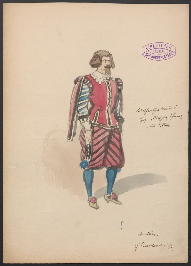 Die Piccolomini, Titel der Serie: Figurinen des k.k. Hof-Burgtheaters