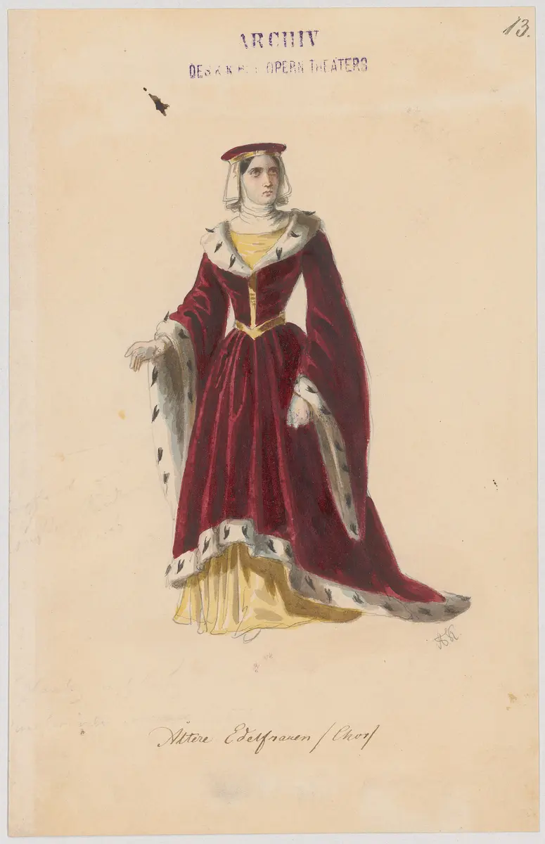 Euryanthe, Titel der Serie: Figurinen des k.k. Hofoperntheaters