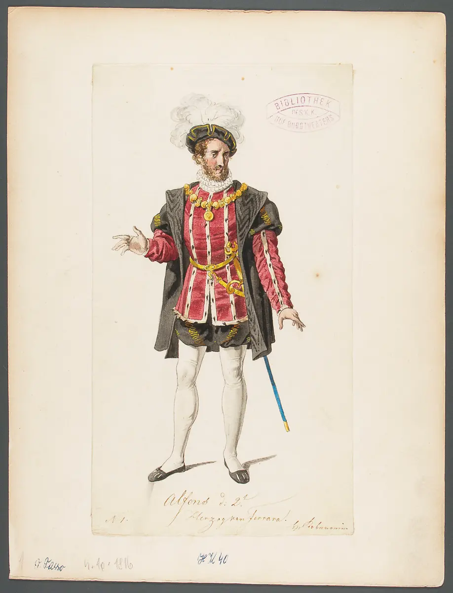 Torquato Tasso, Titel der Serie: Figurinen des k.k. Hof-Burgtheaters