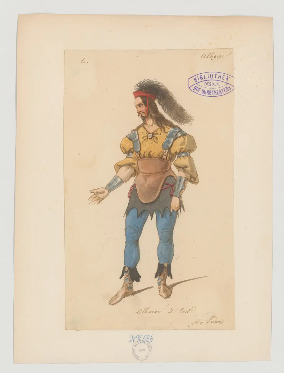 Alboin, Titel der Serie: Figurinen des k.k. Hof-Burgtheaters