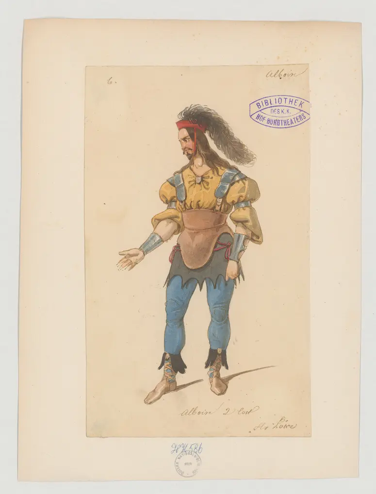 Alboin, Titel der Serie: Figurinen des k.k. Hof-Burgtheaters