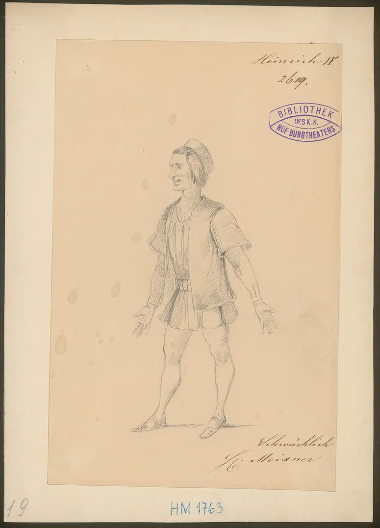 König Heinrich der Vierte, Suchtitel: Heinrich IV., Originaltitel: King Henry IV, Titel der Serie: Figurinen des k.k. Hof-Burgtheaters