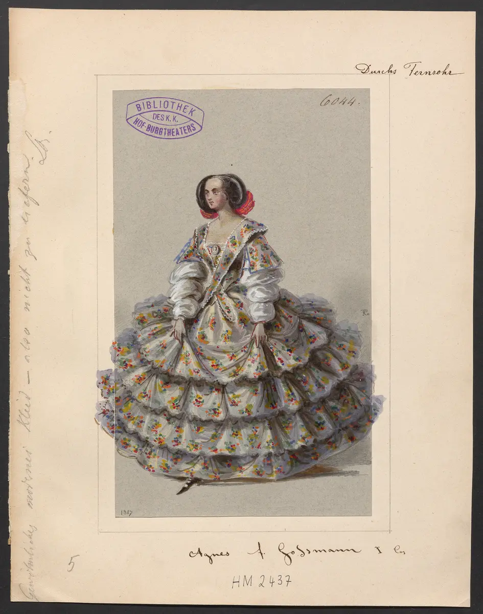 Durchs Fernrohr, Titel der Serie: Figurinen des k.k. Hof-Burgtheaters