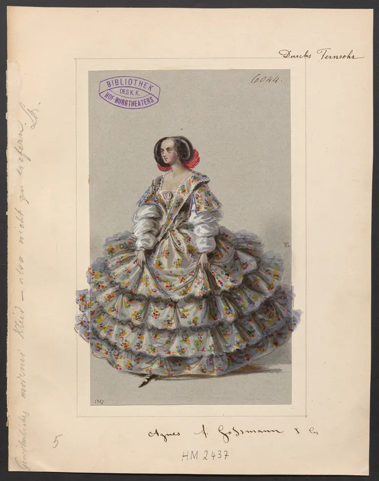 Durchs Fernrohr, Titel der Serie: Figurinen des k.k. Hof-Burgtheaters