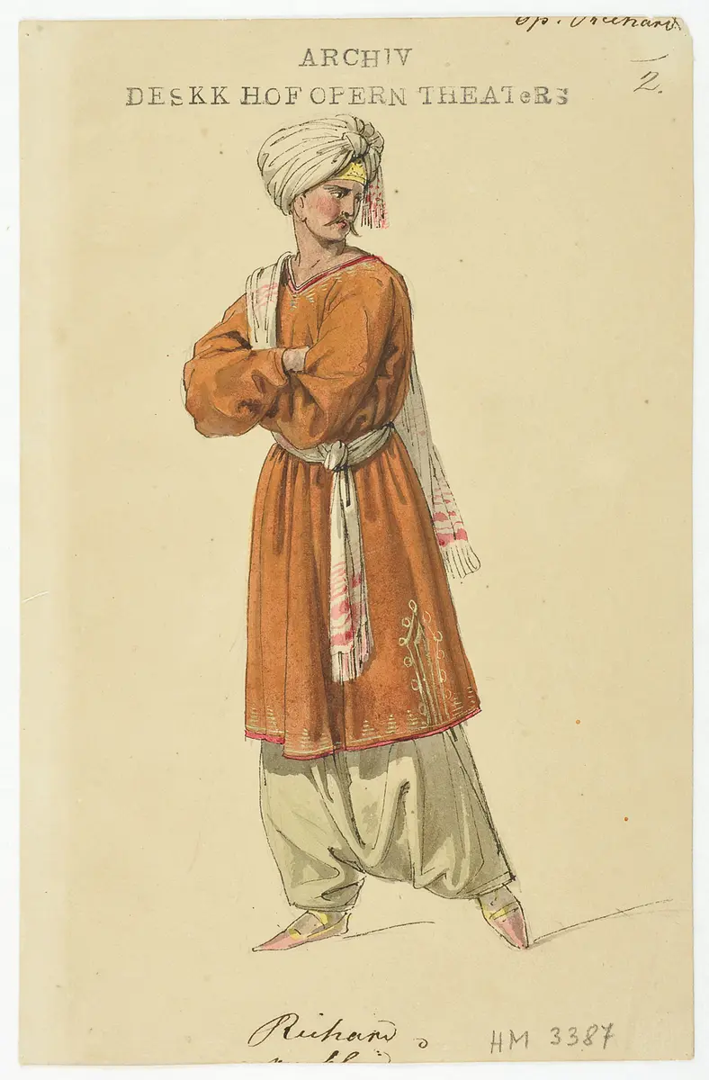 Richard und Zoraide, Originaltitel: Ricciardo e Zoraide, Titel der Serie: Figurinen des k.k. Hofoperntheaters
