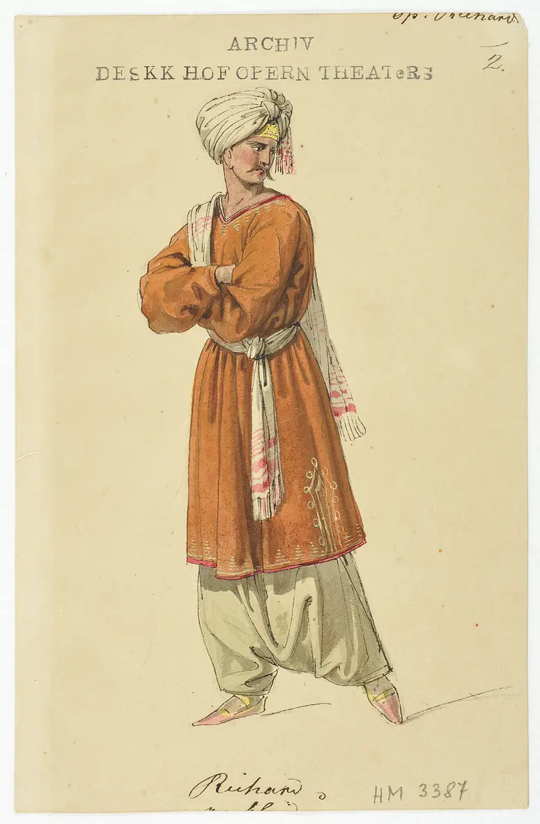 Richard und Zoraide, Originaltitel: Ricciardo e Zoraide, Titel der Serie: Figurinen des k.k. Hofoperntheaters