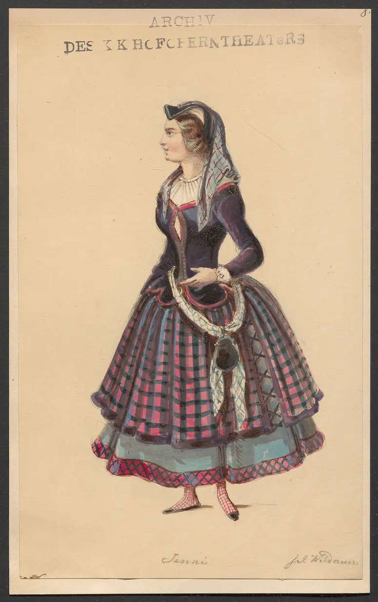 Die weiße Dame, Originaltitel: La dame blanche, Titel der Serie: Figurinen des k.k. Hofoperntheaters