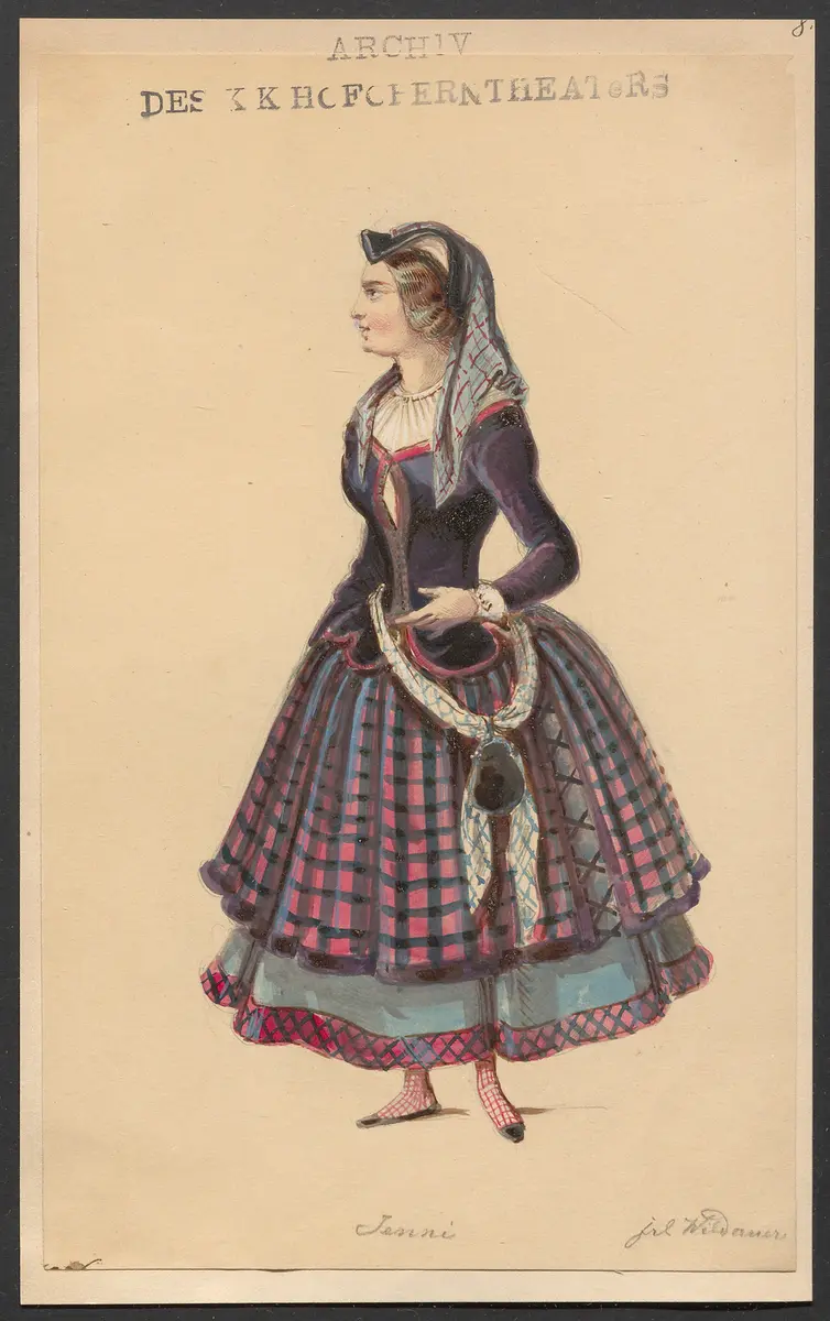 Die weiße Dame, Originaltitel: La dame blanche, Titel der Serie: Figurinen des k.k. Hofoperntheaters